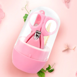 Детский маникюрный набор для ухода за новорожденным (4 пр.) Розовый