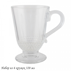 200-036 Набор из 6 кружек 320мл в под.уп.(х8)Стекло