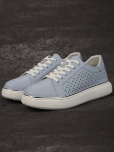 05-PDA109-2 LT. BLUE Кроссовки женские (натуральная кожа)