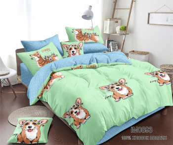 Комплект постельного белья Весёлый корги поплин