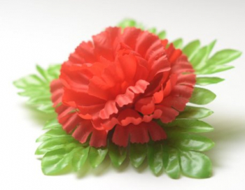 Искусственные цветы, Голова гвоздики с листом для ветки, венка