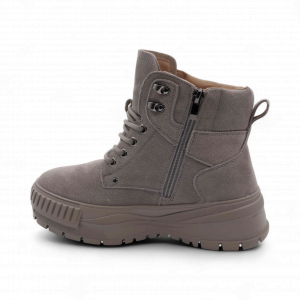 Ботинки из натуральной кожи на меху 88301-2 серые