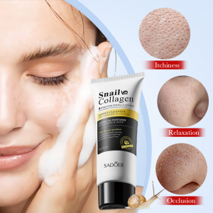 Мультиэффектная пенка для лица с муцином улитки и коллагеном SADOER Snail Collagen gentle cleanser, 100 uh