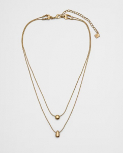 Layered Metal Pendant Necklace