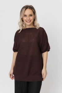 Джемпер из льна 4-310 махагон