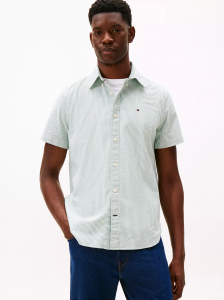 Short-Sleeve Stripe Oxford Shirt