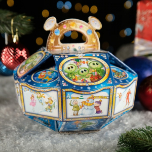 Подарочная новогодняя коробка «Летающая тарелка», 21.5?21.5?15.5 см