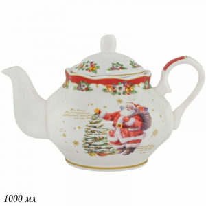 205-294 Чайник 1 л  НОВЫЙ ГОД в под.уп.(х12)Фарфор