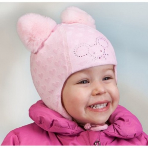 2696 Шапка зимняя с помпонами из кролика TuTu