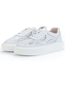 03-PDD166-2 WHITE Полуботинки женские (натуральная кожа)