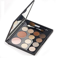 Макияжная палитра румяна+тени GLAMOROUS COLLEZIONE Giffarine 12 оттенков / Giffarine GLAMOROUS Eyeshadow & Blusher Set (pink-brown)SET C