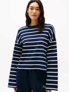 Relaxed Fit Long-Sleeve Stripe T-Shirt