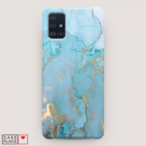 Пластиковый чехол «Голубой мрамор рисунок» на Samsung Galaxy A51