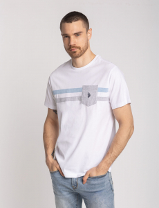 DUAL STRIPE JERSEY T-SHIRT WITH CHEST POCKET