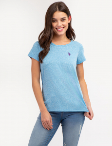 TWIST NECK SNOW YARN T-SHIRT