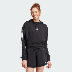 women's essentials 3-stripes french terry crop hoodie