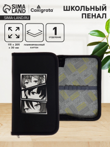 Пенал 1 секция 115?205?30 мм, Calligrata «Аниме глаза», ламинированный картон