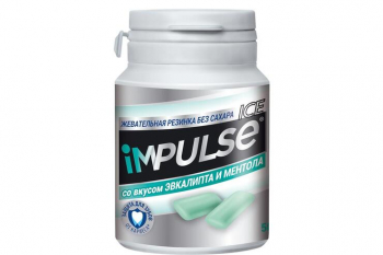 «Impulse ICE», жевательная резинка со вкусом эвкалипта и ментола, 56 г (упаковка 6 шт)