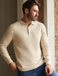 Джемпер-поло из хлопка с нейлоном