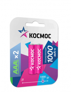 Аккум. Космос R03 1000mah BL2 1шт