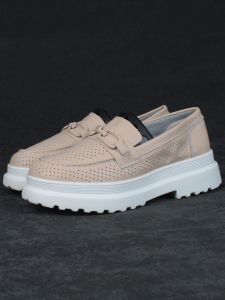 03-PDD190-1 BEIGE Полуботинки женские (натуральная кожа)