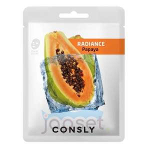 Consly Выравнивающая тон кожи тканевая маска с экстрактом папайи, 20 мл