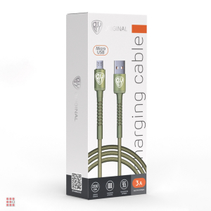 Кабель для зарядки XXL Micro USB, 2 м, 3А, Быстрая зарядка QC3.0, зеленый