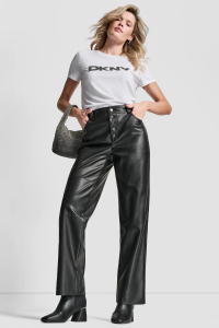 HIGH-RISE FAUX LEATHER PANT