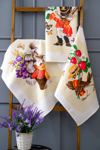 Винтажные открытки набор полотенец