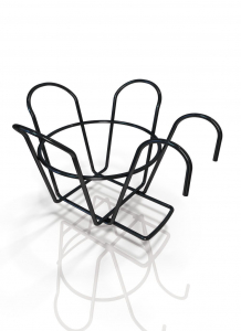 Кронштейн (корзина-крепление) для круглого горшка «Цветочек», черный