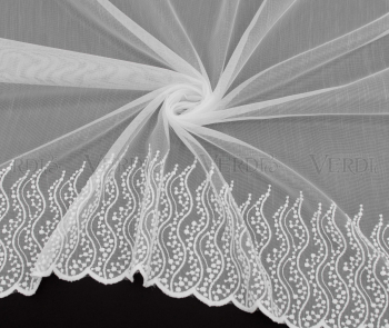 Тюль вышивка на бамбуке 1488 (по низу 15см)