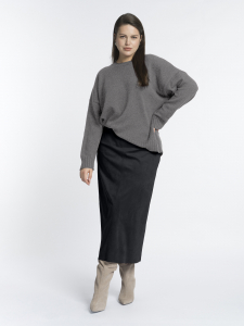 Расклешенная юбка из замши