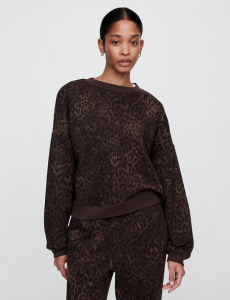 Oversized Print Crewneck Sweatshirt