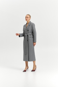 Пальто женское демисезонное 26326 (пепельный/ёлочка)