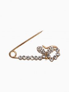 Булавка «Бабочка», 4 см, белая в золоте