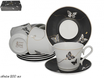 133-098 Чайный набор 12пр. 220 мл Butterfly в под.уп.(х6)Фарфор