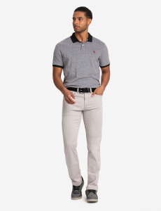 JACQUARD BIRDSEYE PIQUE POLO SHIRT