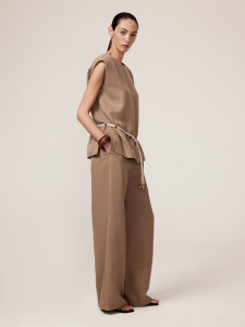 Прямые брюки изо льна и тенселя