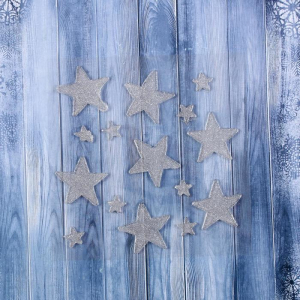 Наклейка на стекло «Звёздочки серебристые», набор - 15 шт., 18?18.5 см