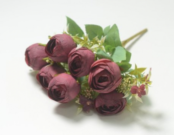 Искусственные цветы, Ветка в букете камелия 10 веток 7 голов (1010237)