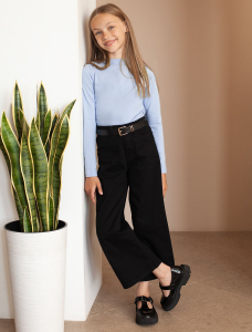 Брюки-кюлоты из хлопкового твила с эластаном