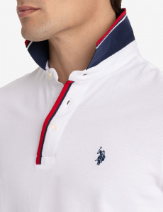 SIGNATURE STRIPE RIB TIPPED TRIM POLO SHIRT