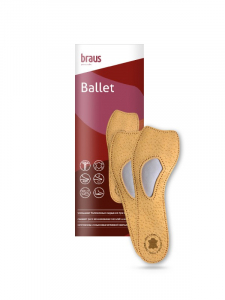 BRAUS Стельки ортопедические 3/4 Ballet (овечья кожа Pekari+вставка из латекса ) р.37-38