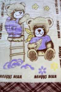 Плед детский 110, двухслойный (коричневый)