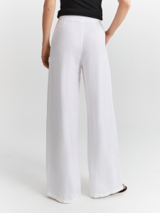 Брюки широкие изо льна