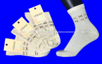 Василина носки женские лен гладкие