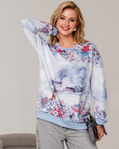 Удлинённый свитшот с принтом SNK002