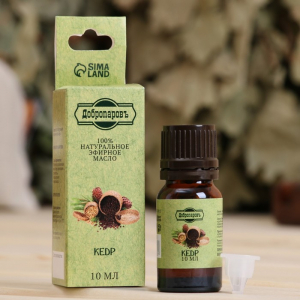 Эфирное масло «Кедр», флакон-капельница, аннотация, 10 мл, «Добропаровъ»