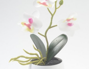 Искусственные цветы, Композиция орхидея фаленопсис в кашпо 25 см