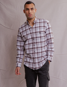 WHITE LABEL RECYCLED PLAID SHIRT